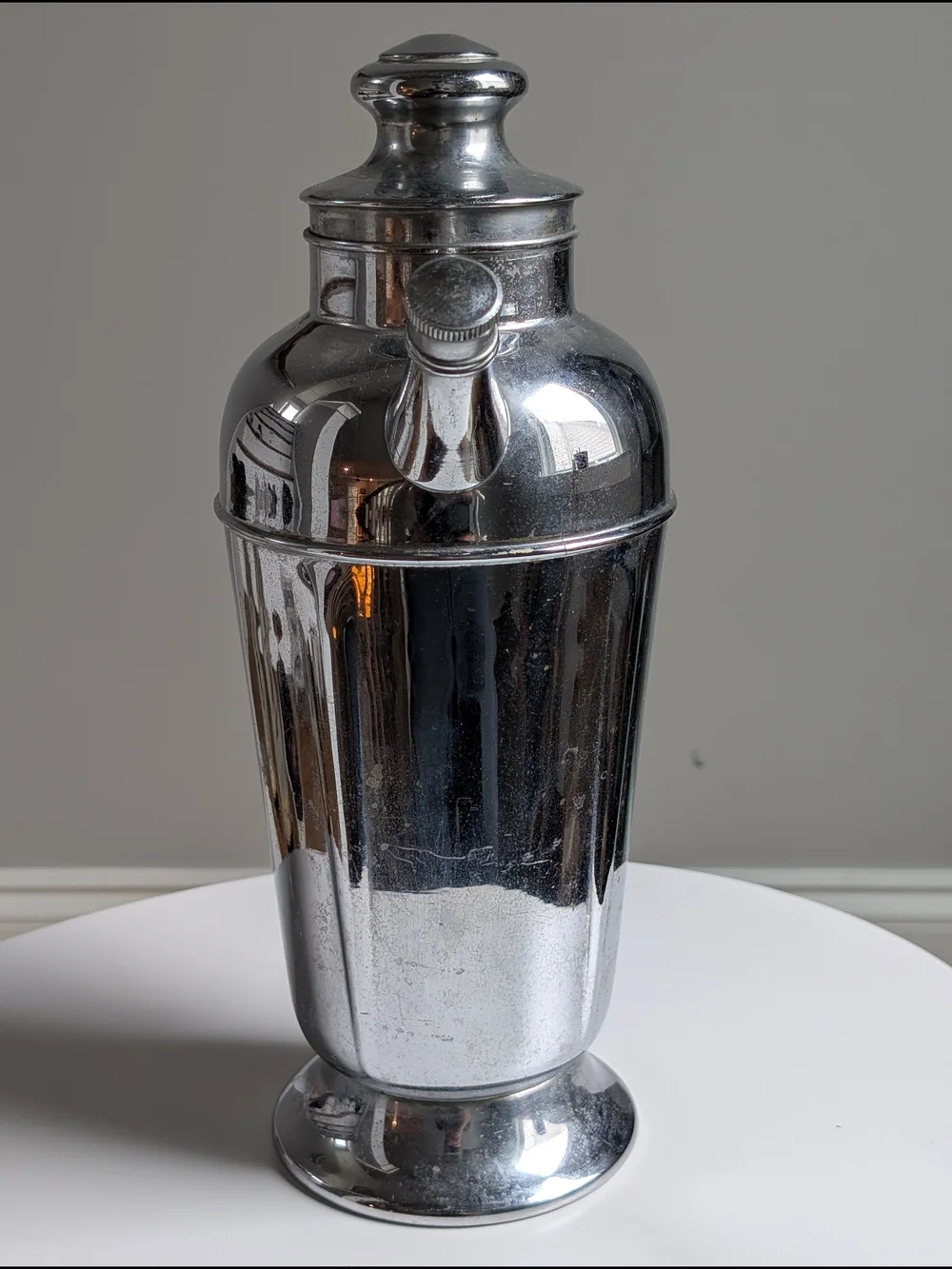 VTG Art Deco Lehman Bros NY Krommaster Chrome Cocktail Shaker For Display Only